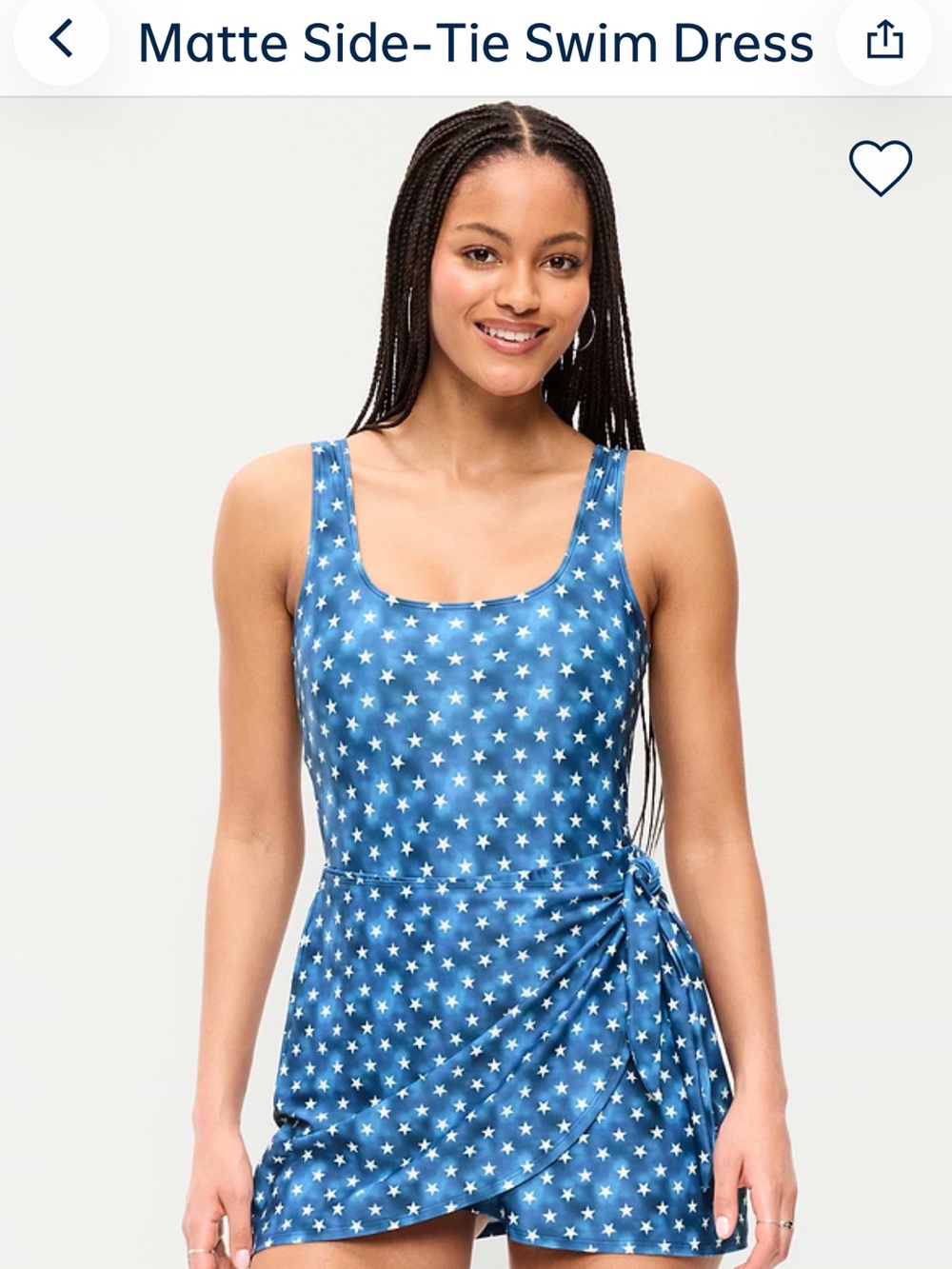 Old Navy Black and White Checked Pique Side-Tie Swim Dress - Picture 7 of 8